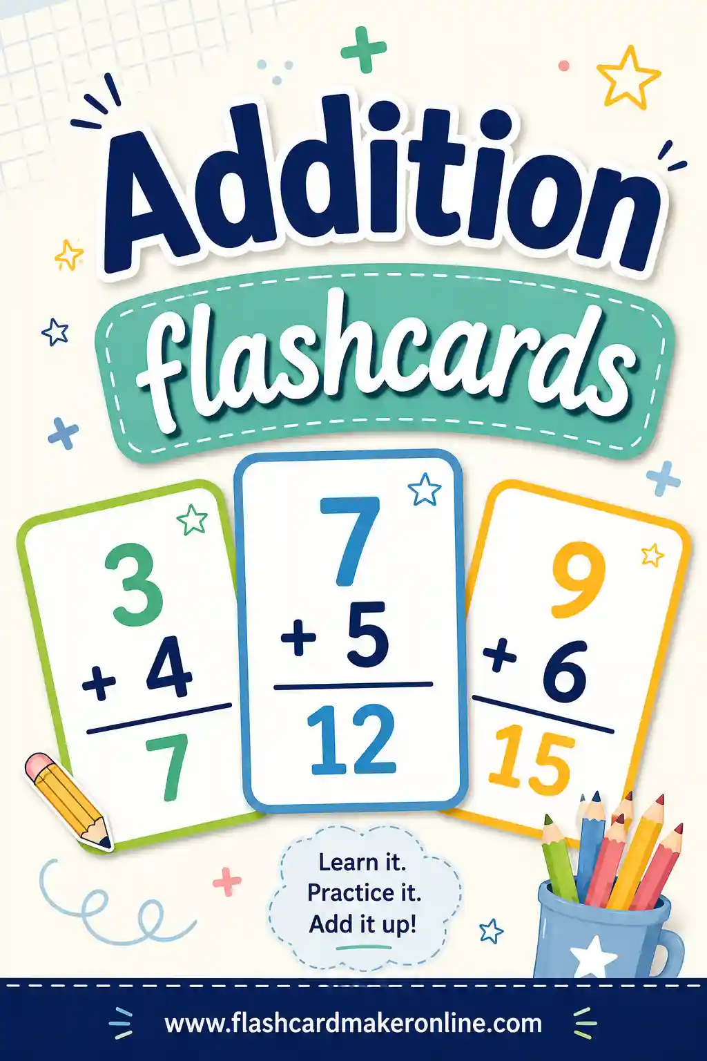 Addition Flashcards: Free Printable & Customizable