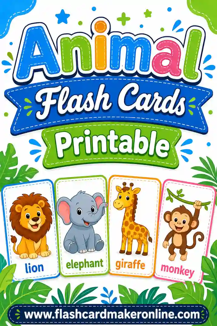 Animal Flash Cards Printable: Free Deck From Pets to Safari