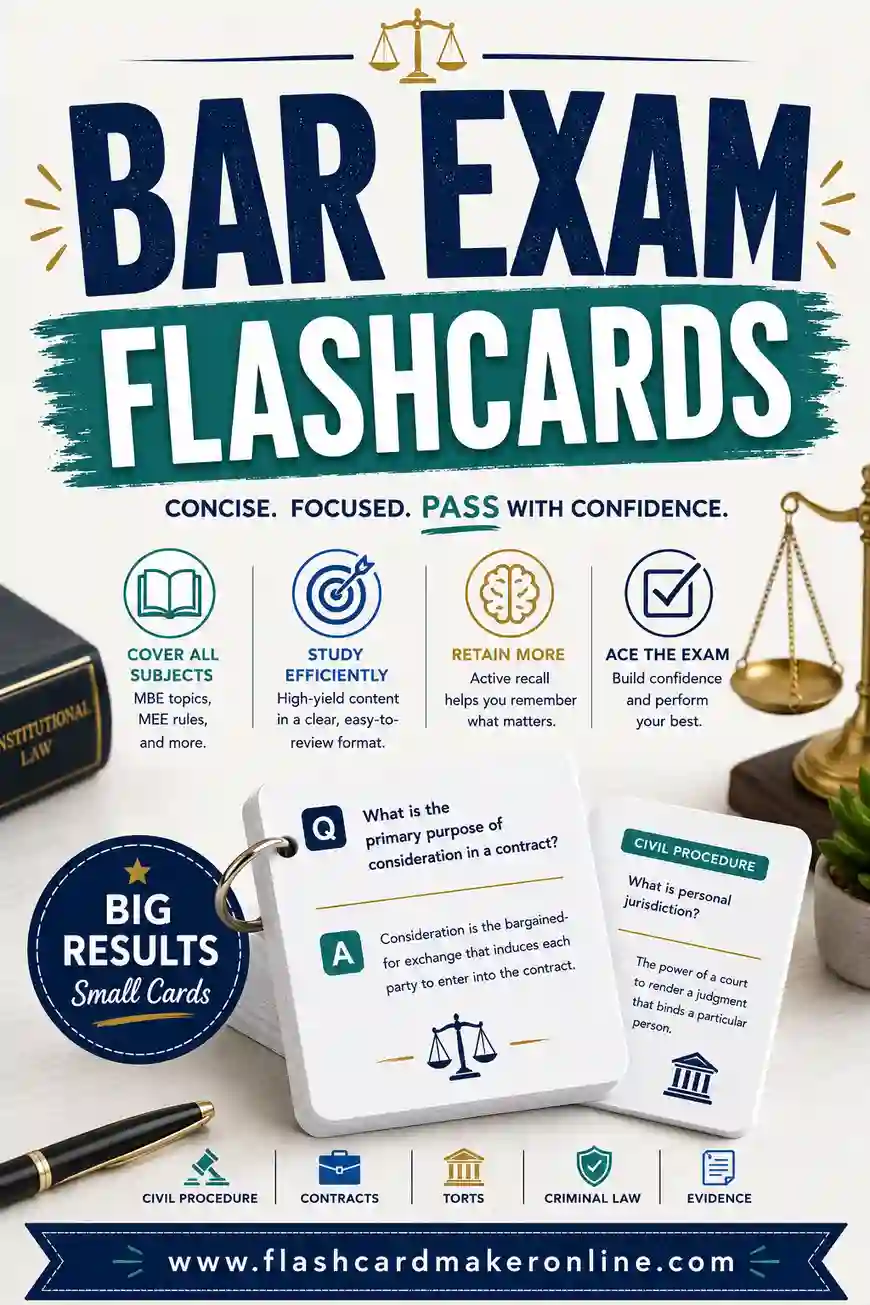 Bar Exam Flashcards: Make, Study & Print Your Own