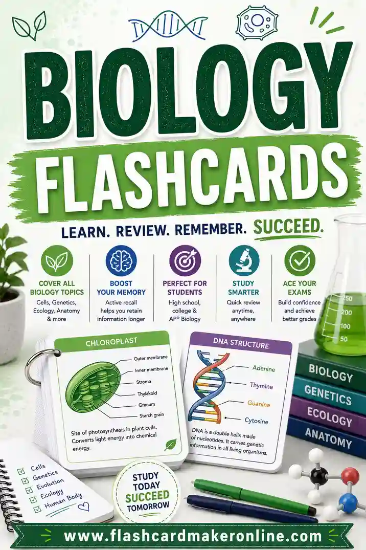 Biology Flashcards: Free to Make, Study & Print