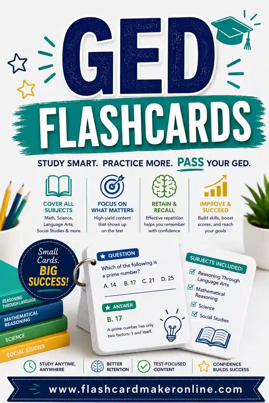 GED Flashcards: Make, Study & Print Your Own
