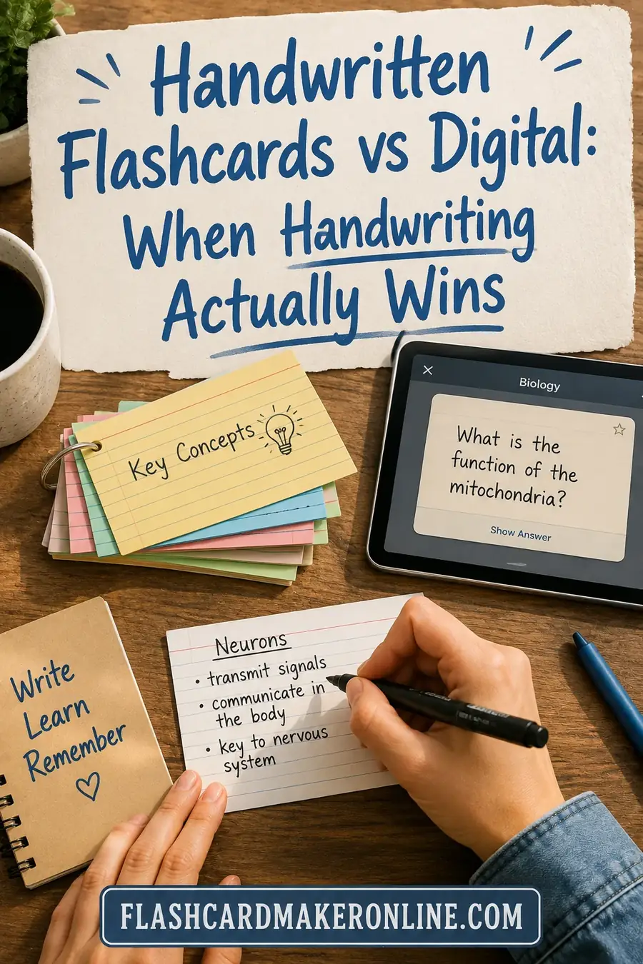 Handwritten Flashcards vs Digital: When Handwriting Actually Wins