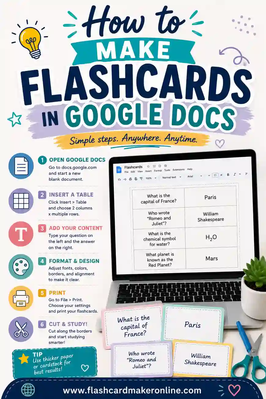 How to Make Flashcards in Google Docs (Step by Step)