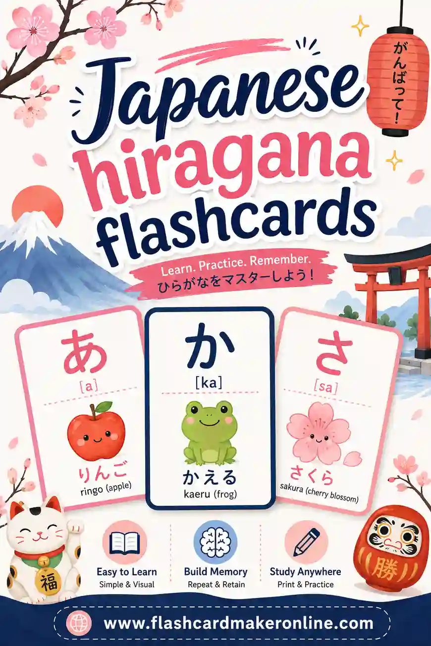 Japanese Hiragana Flashcards: Free & Printable