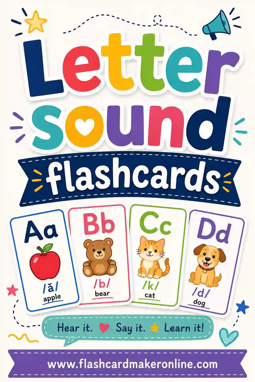 Letter Sound Flashcards: Free Printable & Customizable