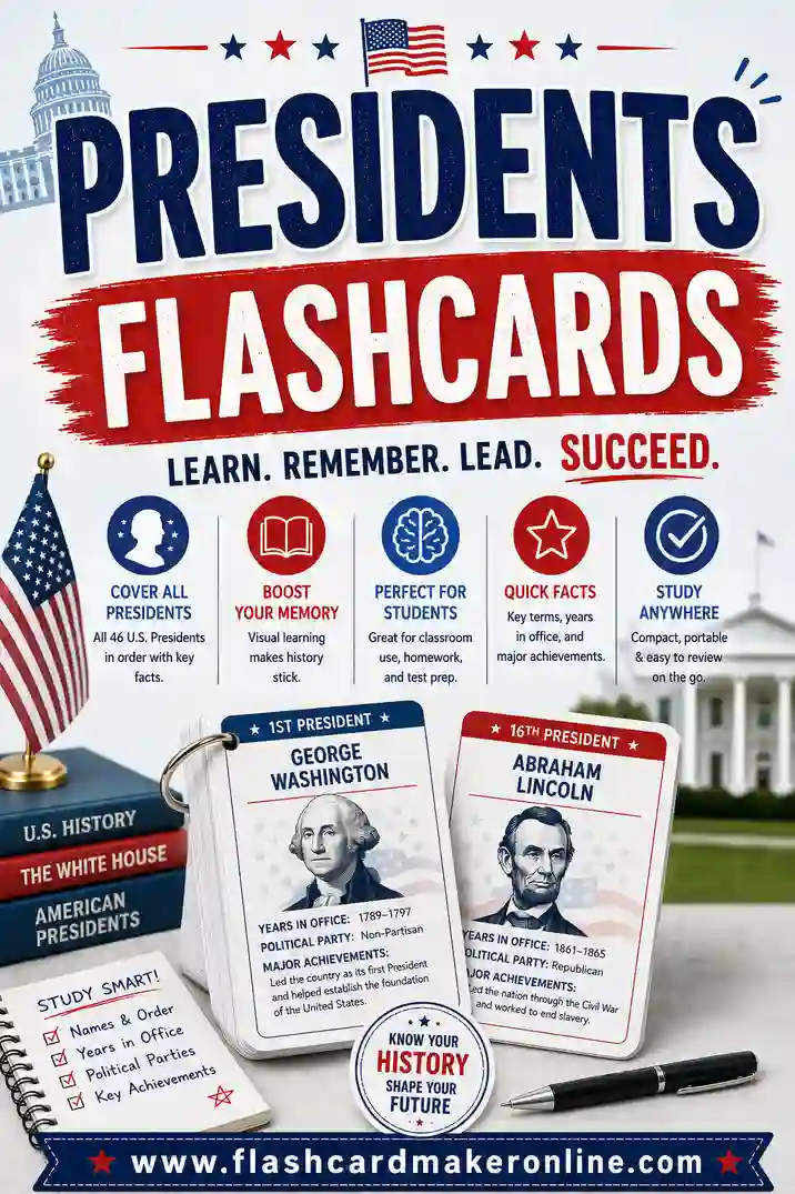 Presidents Flashcards: Free Printable & Study-Ready