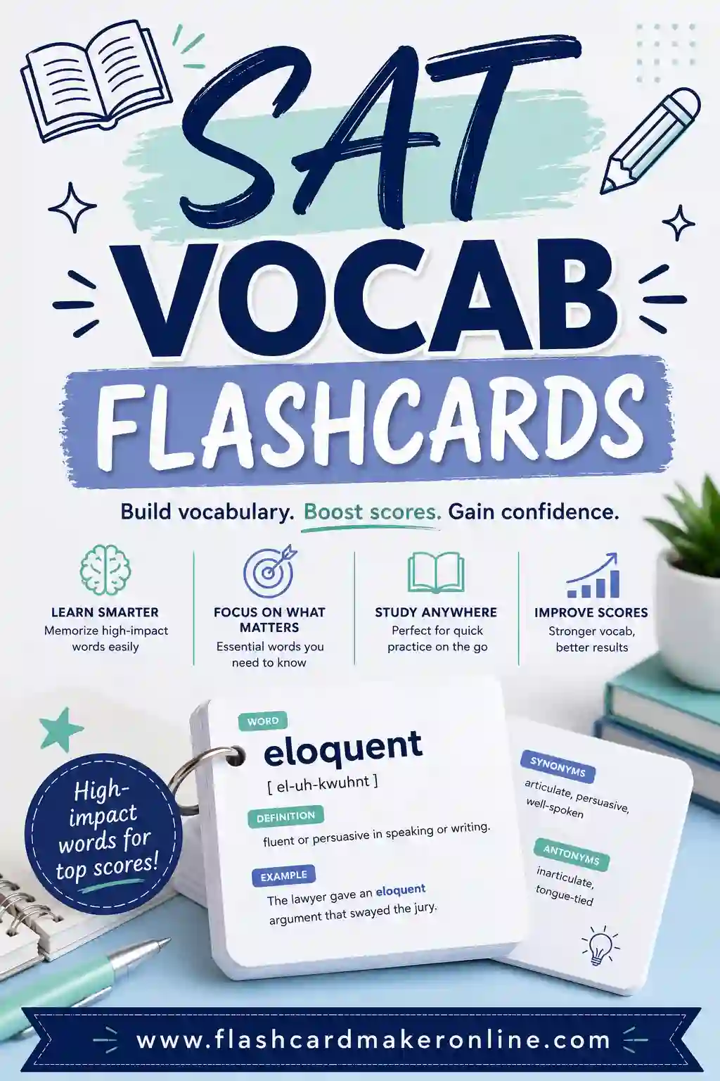 SAT Vocab Flashcards: Free, Printable & Easy to Study